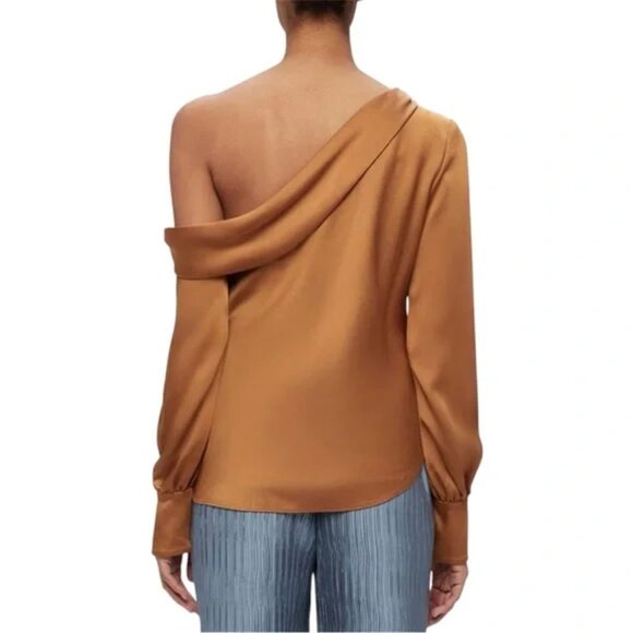 Simkhai Size M Alice One Shoulder Top in Copper - Picture 2 of 4